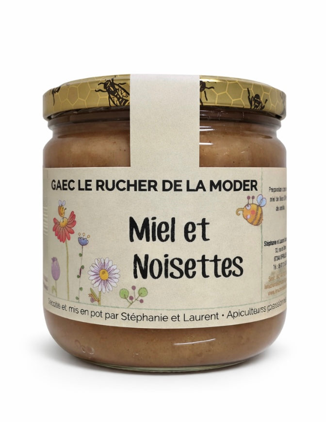Miel et noisettes 500grs